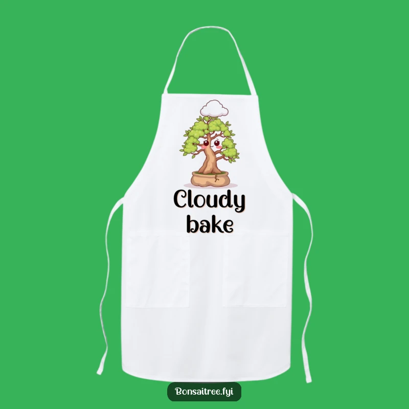Funny Bonsai Apron: Surprised Tree, Cloud Sprout Kitchen Fun