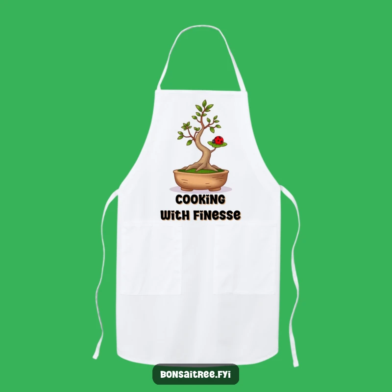Funny Bonsai Ladybug Balance Apron - Chef's Humorous Kitchen Companion