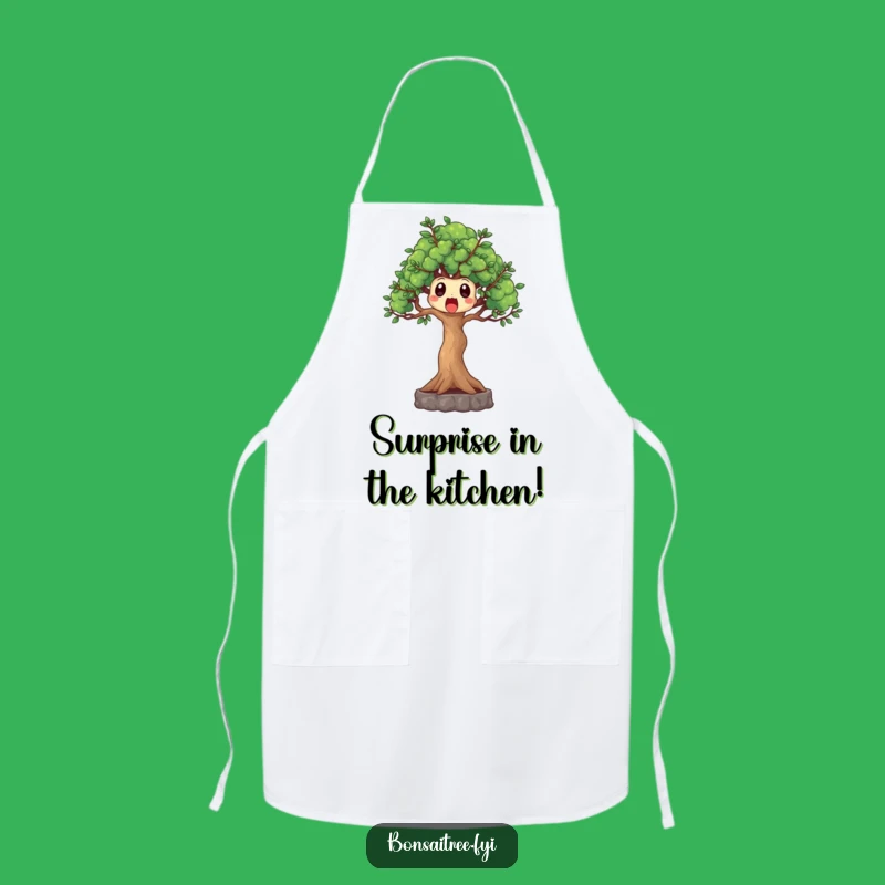 Funny Surprised Bonsai Tree Apron - Cook with Hilarious Shocking Style