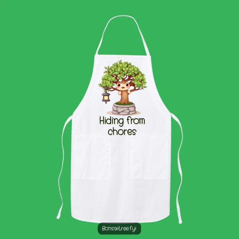 Funny Peek-a-Boo Bonsai Lantern Apron: Playful Kitchen Wear for Garden Lovers