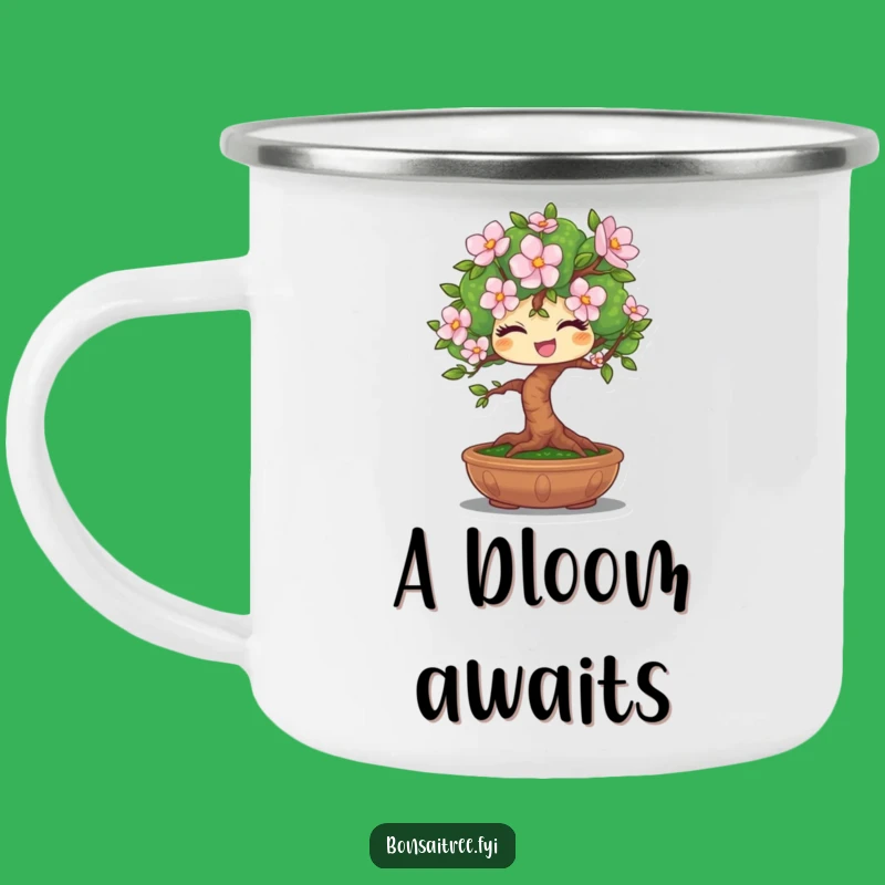 Funny Winking Bonsai Bloom Camping Mug: Adventure with This Hilarious Outdoor Gift