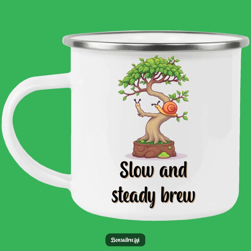 Funny Bonsai Snail Balancing Camping Mug - Durable Outdoor Fun Cup