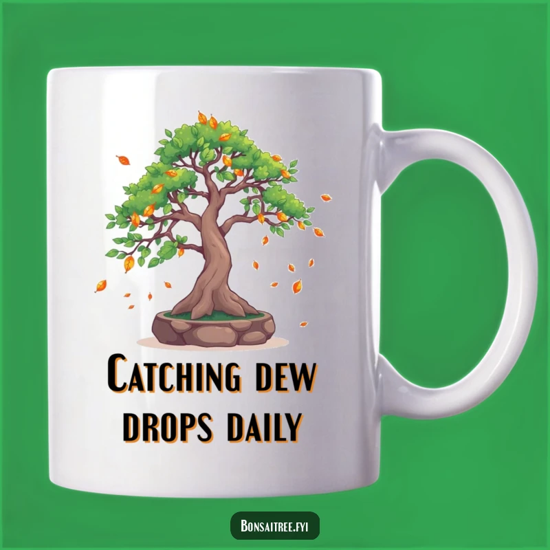 Funny Leaf-Catching Bonsai Mug: Zen Humor for Plant Lovers