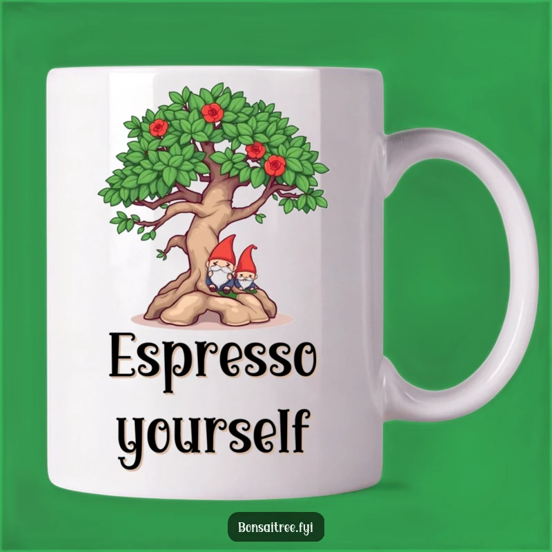 Funny Mischievous Bonsai Gnome Hide Mug: Witty Prankster Gift for Gardeners