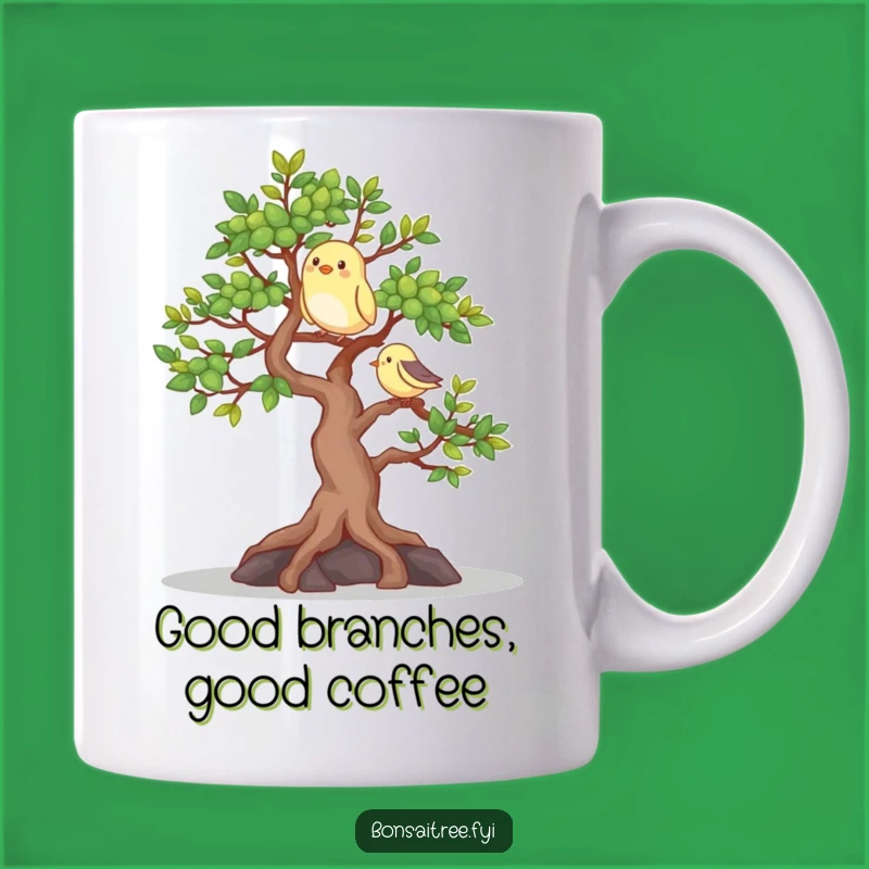 Happy Bonsai Bird Mug: A Cheerful Morning Brew, Perfect Funny Gift