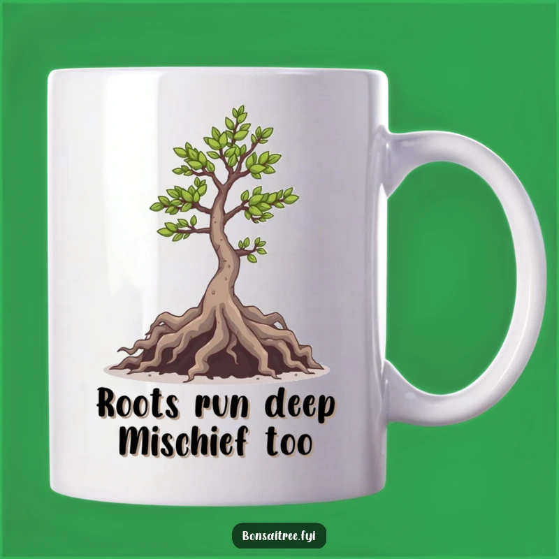 Mischievous Bonsai Roots Mug: Playful Pranks and Morning Brews, Funny Gift