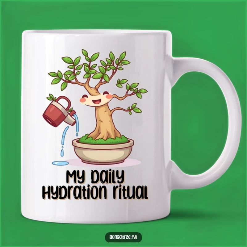 Funny Bonsai Watering Mug: Cheerful Tree Character, Perfect Self-Care Gift