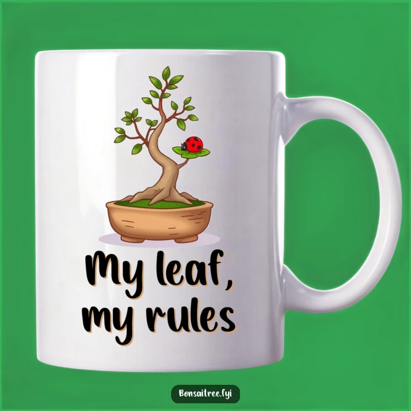Funny Bonsai Tree Ladybug Balance Mug - Hilarious Nature Gift for Tree Lovers