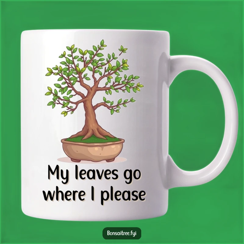 Funny Bonsai Tree Juggling Leaves Mug - Hilarious Gift for Plant Lovers