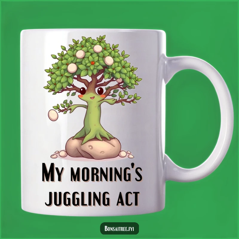 Funny Bonsai Juggling Pebbles Mug - Talented Tree Character Gift