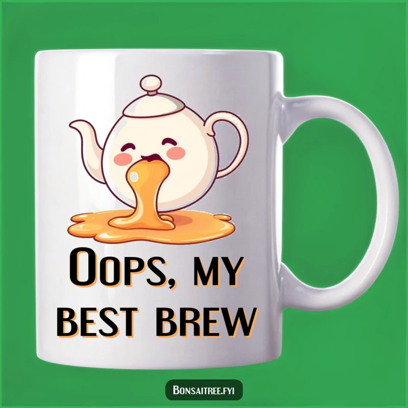 Funny Teapot Spill Mug - Colorful Chaos for Your Coffee Break