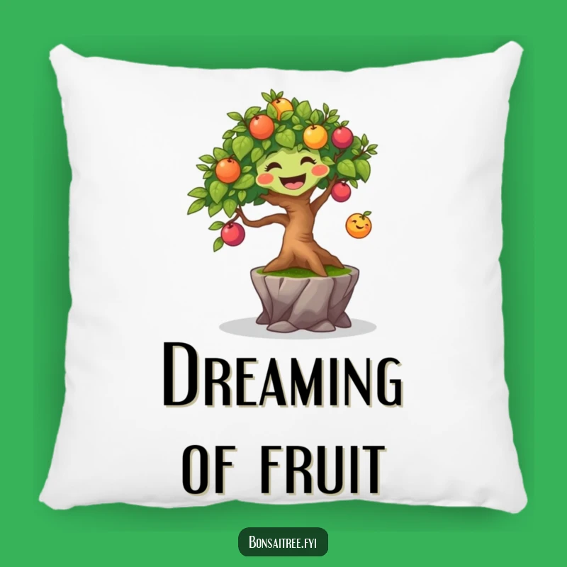 Funny Joyful Bonsai Tree Pillow - Bouncing Fruit Comfort, Perfect Gift