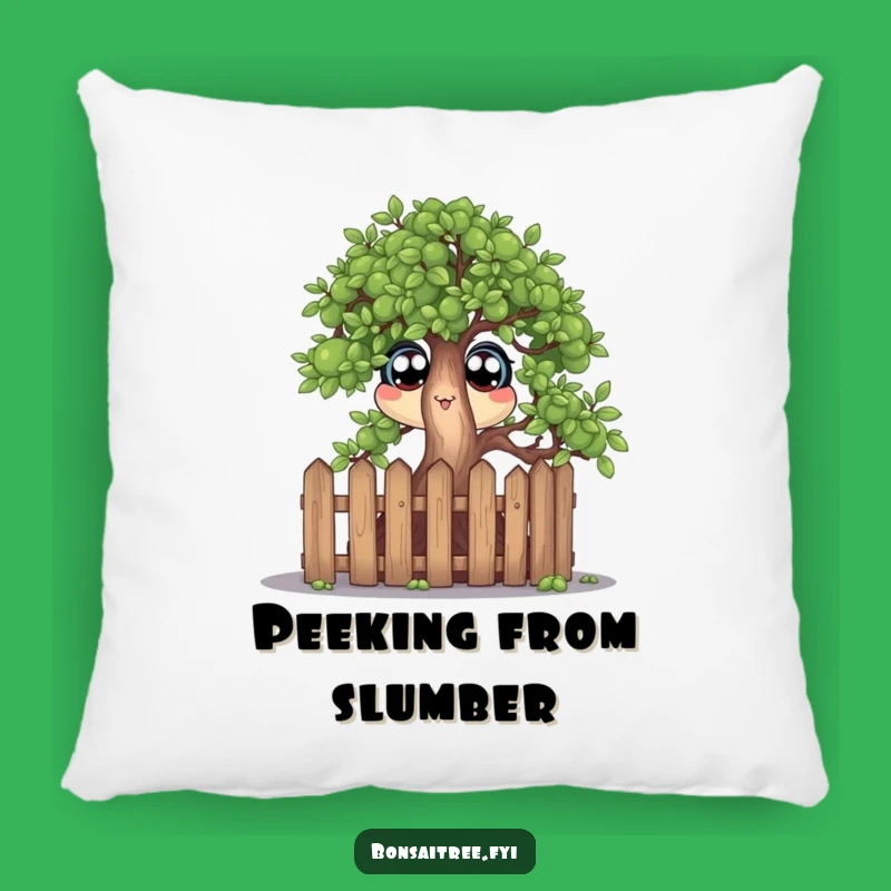 Funny Comfort Bonsai Fence Pillow: Wide-Eyed Tree Gift