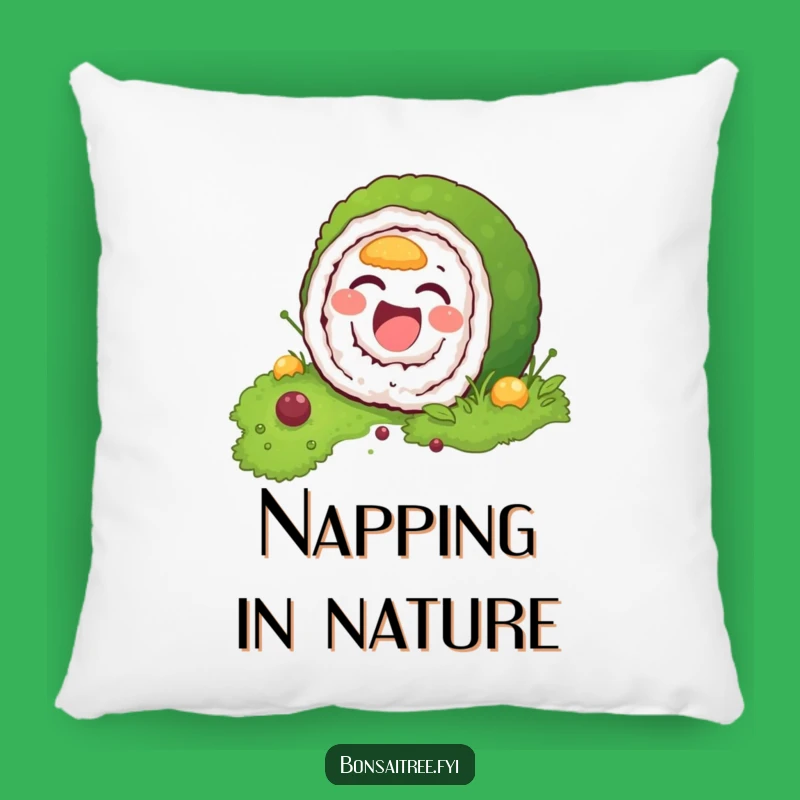 Funny Sushi Moss Pillow: Cuddle Up with Hilarious Roll Comfort!
