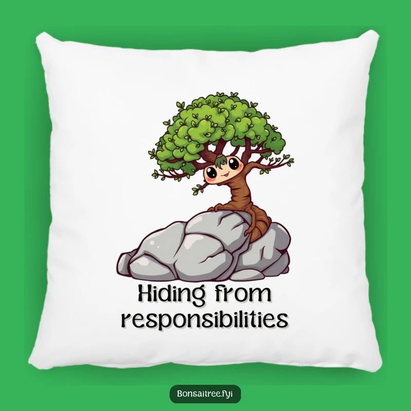 Funny Bonsai Tree Pillow: Mischievous Hider Comfort, Adorable Humorous Decor Gift