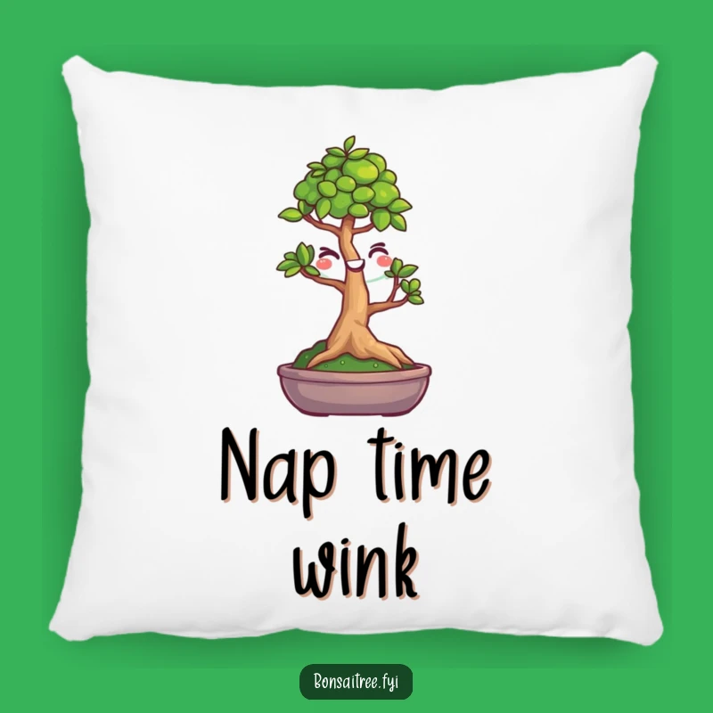 Funny Winking Bonsai Pillow, A Soft and Comical Accent for Your Couch