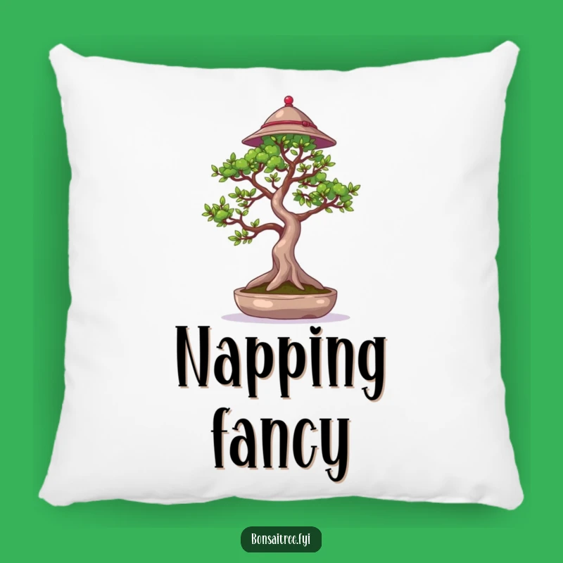 Funny Bonsai Pillow: Hat-Wearing Tree, Waving Branch Comfort