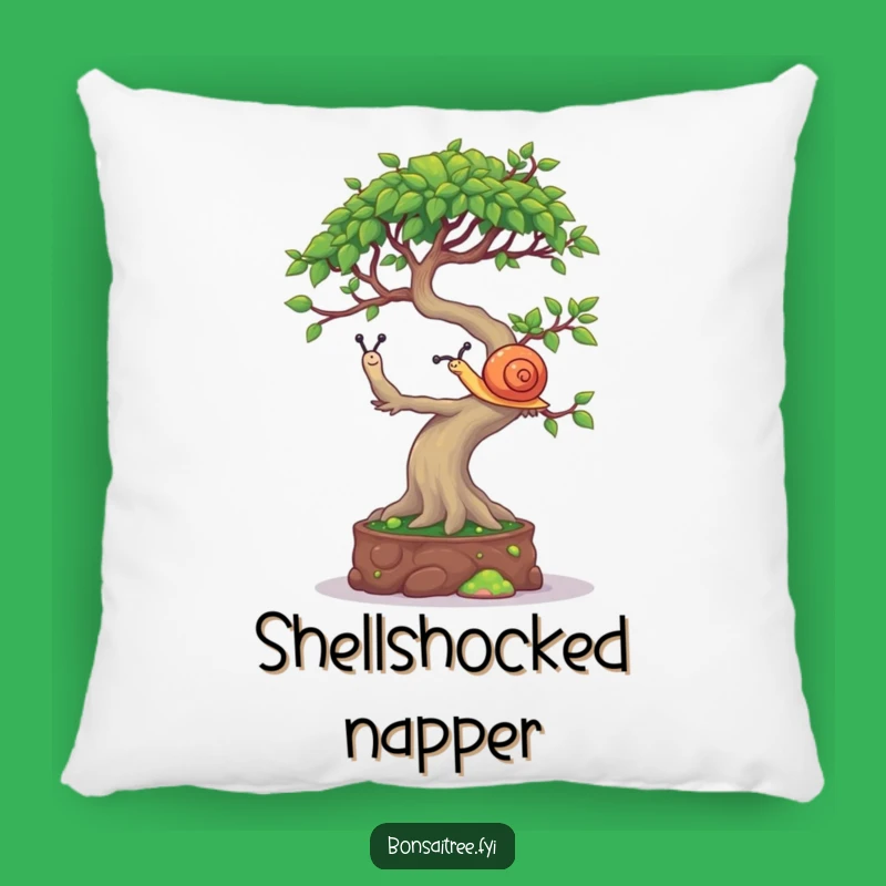 Funny Bonsai Snail Balancing Pillow - Soft Mischievous Tree Accent