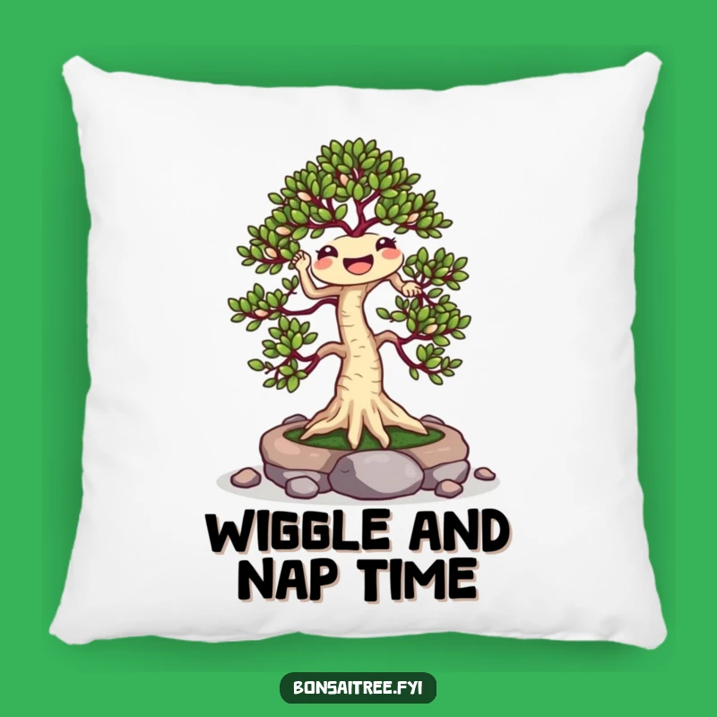 Funny Jigging Bonsai Pillow: Cozy Accent with Cheerful Plant Humor