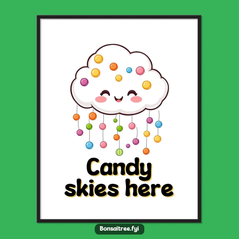 Funny Candy Cloud Art Print - Instant Sweetness for Your Walls