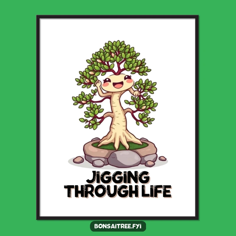 Funny Jigging Bonsai Digital Art: Cheerful Plant Dance Instant Decor