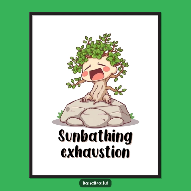 Funny Tired Bonsai Digital Print: Instant Relaxation, Perfect Art