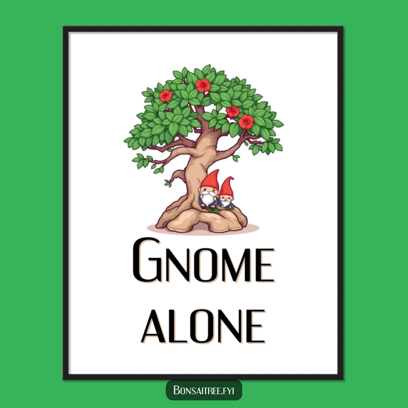 Funny Mischievous Bonsai Gnome Hide Digital Art: Witty Downloadable Gift