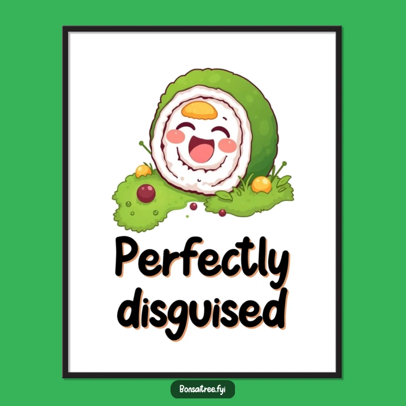 Funny Sushi Moss Digital Art: Hilarious Foodie Print for Instant Laughs!