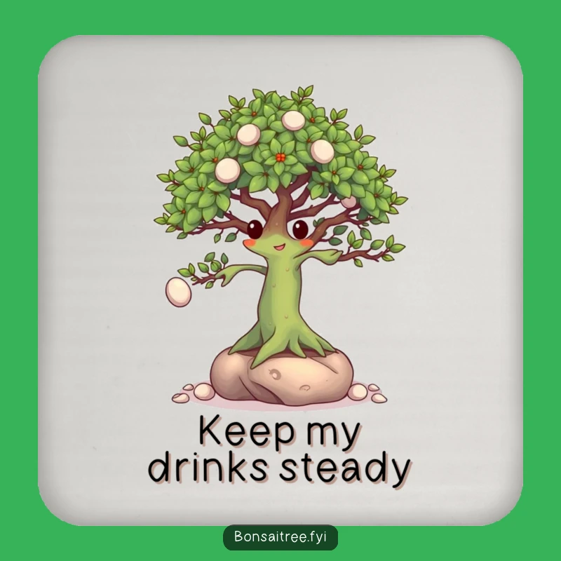 Funny Bonsai Juggling Coaster - Protect Surfaces with Tree Art