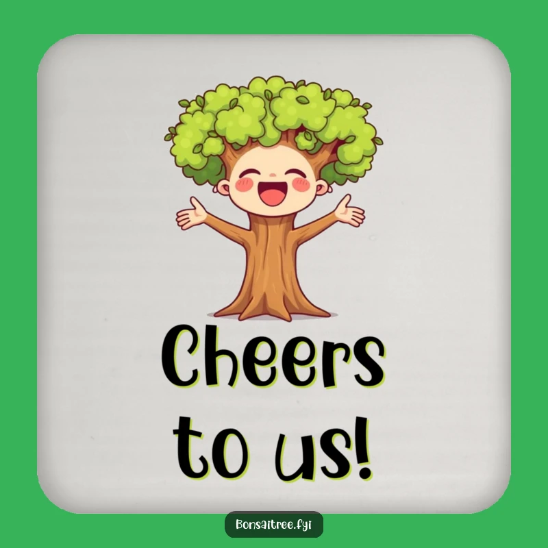 Funny Cheerful Tree Coaster Set, Happy Protection for Your Tables