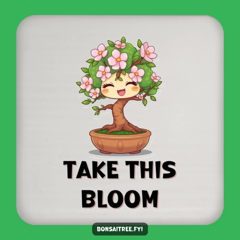 Funny Winking Bonsai Bloom Coaster: Protect Surfaces with This Charming Gift