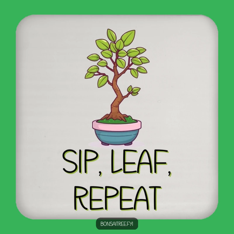 Funny Bonsai Leaf Coaster Set: Happy Tree's Gift