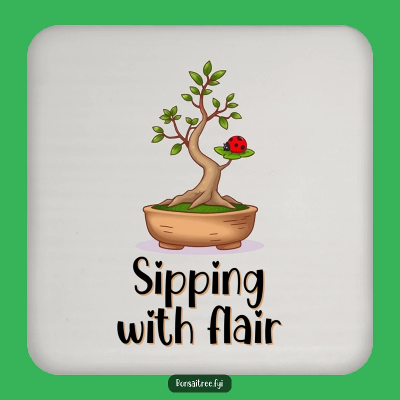 Funny Bonsai Ladybug Balance Coasters - Protect Surfaces with Humor