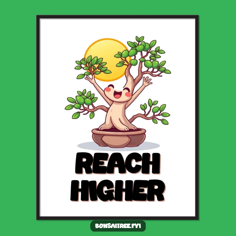 Funny Beaming Bonsai Sun Stretch Poster: Cheerful Wall Art Gift