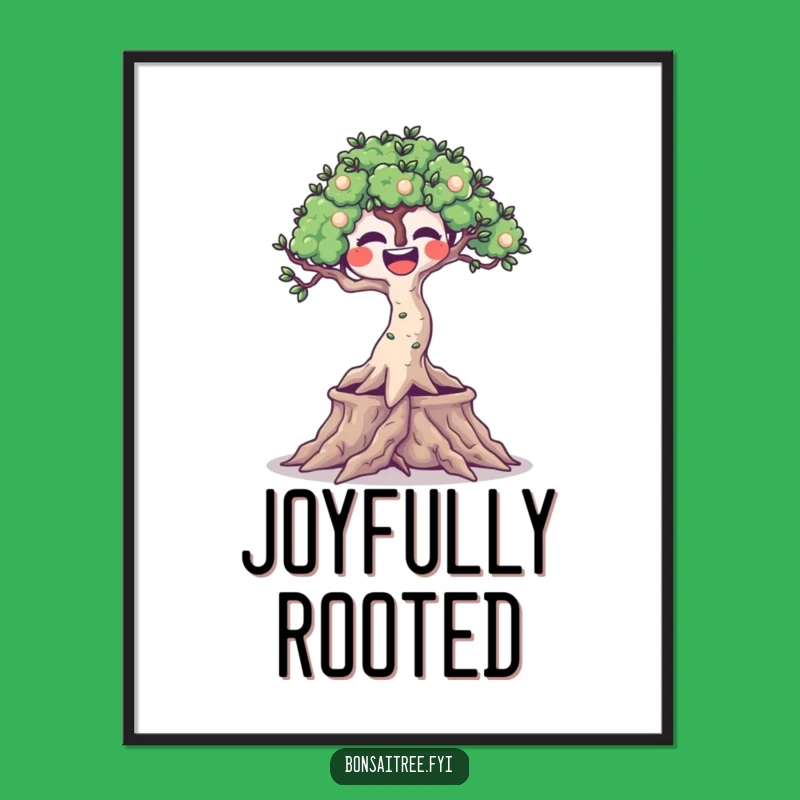 Funny Bonsai Roots Art Poster: Joyful Wiggling Tree