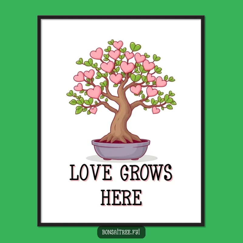Funny Heart Leaf Tree Poster, Loving Wall Art and a Sweet Gift