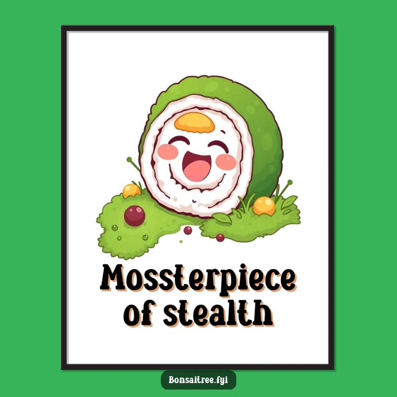 Funny Sushi Moss Poster: Hilarious Foodie Art for Your Walls!