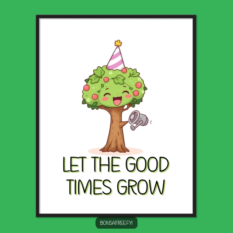 Funny Dancing Bonsai Poster: Festive Wall Art, Great Funny Gift
