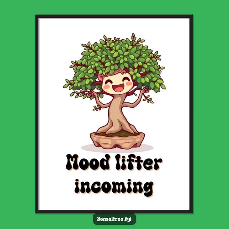 Funny Joyful Bonsai Dancing Poster: Bring Movement and Humor Home as a Gift