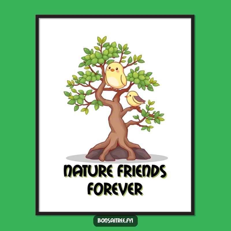 Happy Bonsai Bird Poster: Bring Nature's Serenity Indoors, Charming Funny Gift