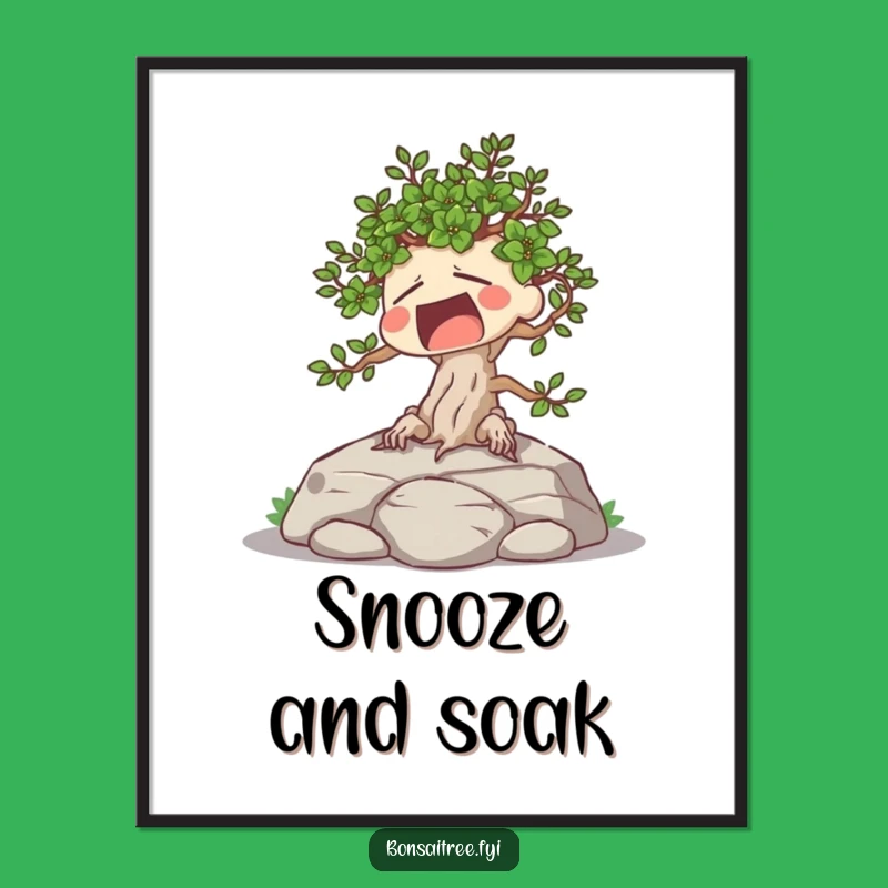 Funny Tired Bonsai Poster: Lazy Wall Art, Perfect Gift
