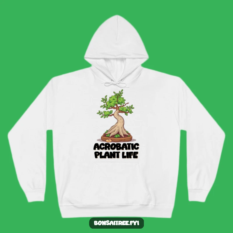 Funny Bonsai Tree Somesault Hoodie - Silly Action Character, Cozy Gift
