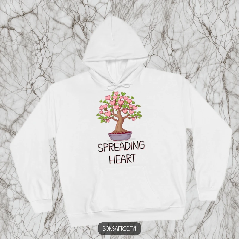 Funny, cozy hoodie with heart-shaped leaves, perfect for warmth, love, and humorous comfort.