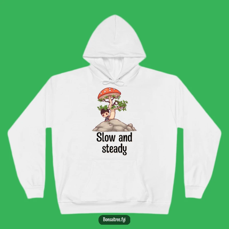 Funny Bonsai Mushroom Push Hoodie: Cozy & Hilarious Determination Sweatshirt Gift