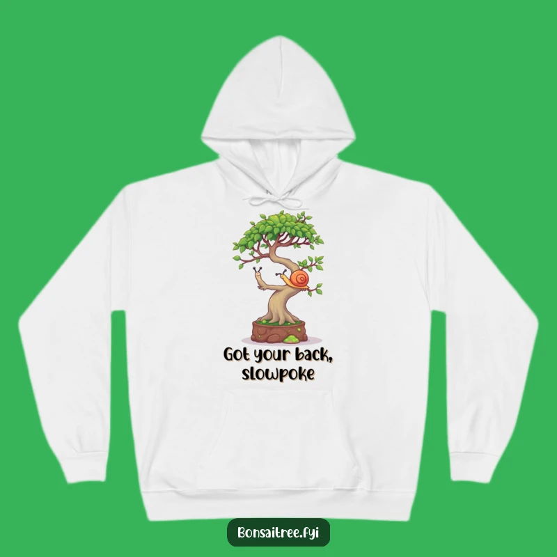 Funny Bonsai Snail Balancing Hoodie - Cozy Mischievous Tree Gift