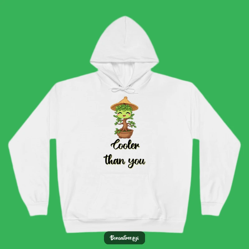 Funny Bonsai Straw Hat Hoodie - Cozy Winking Tree Gift