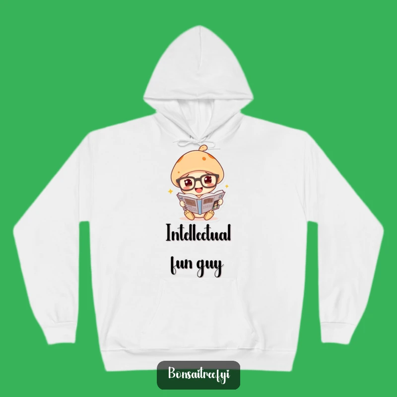 Funny Mushroom Spectacle Hoodie - Cozy and Comical Gift for Readers