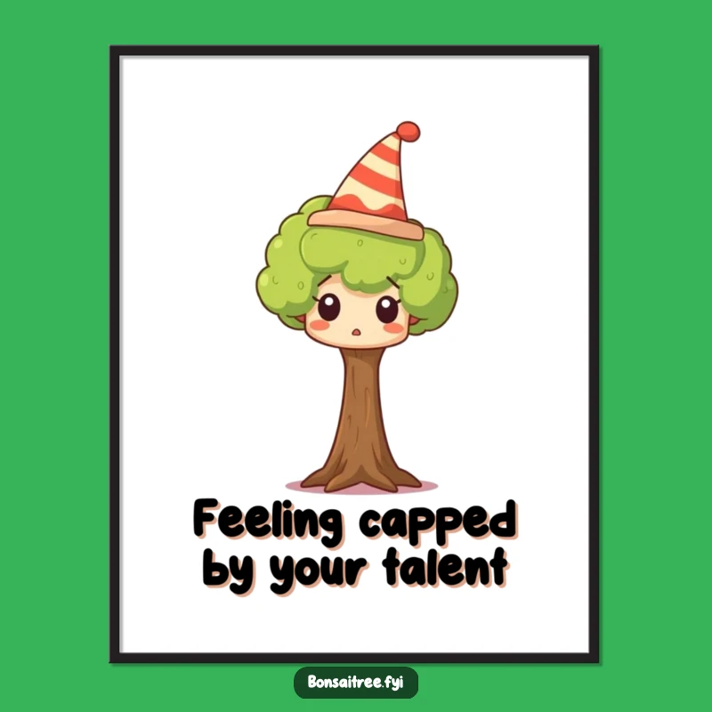 Funny Free Printable Wall Art: Surprised Tree Hat, Hilarious Downloadable Decor