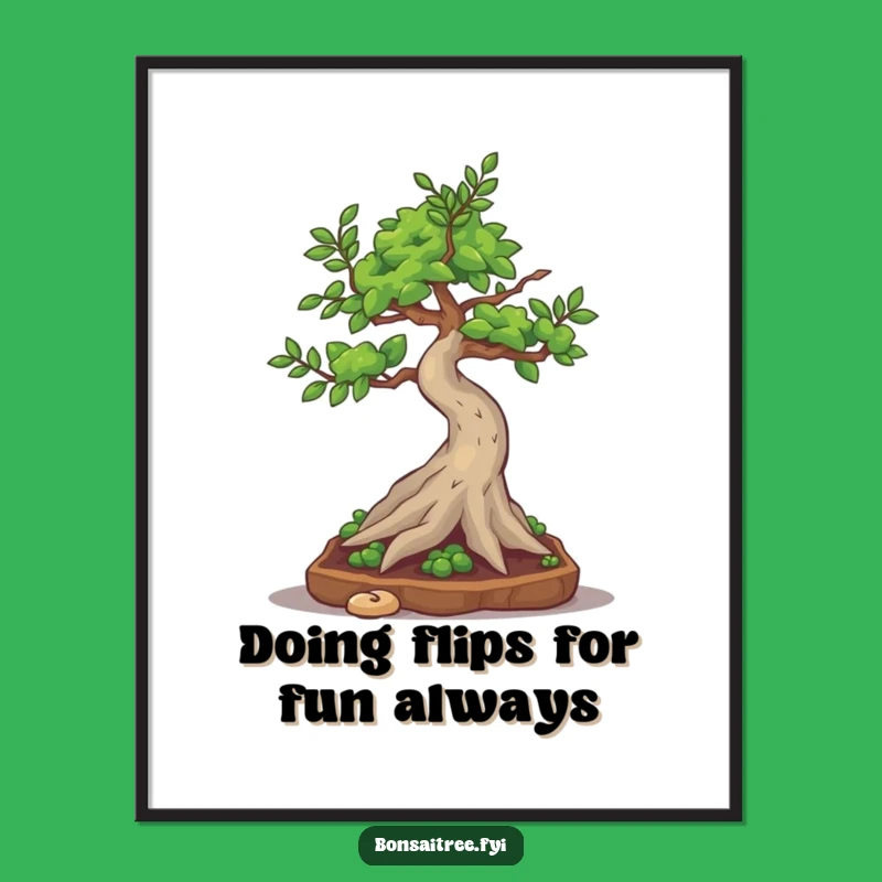 Free Printable Bonsai Somersault Wall Art: Funny Downloadable Decor for Playful Spaces