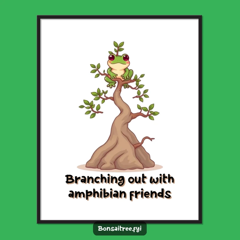 Funny Free Printable Bonsai Frog Wall Art: Whimsical Downloadable Art!